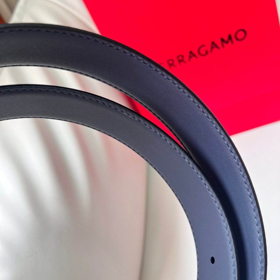 Ferragamo Gancini Leather Belt Black