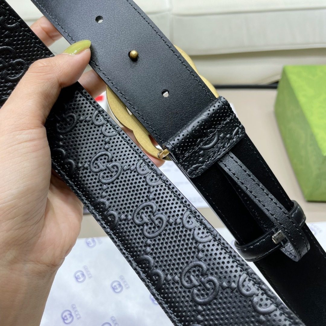 Gucci GG Perforated Leather Belt