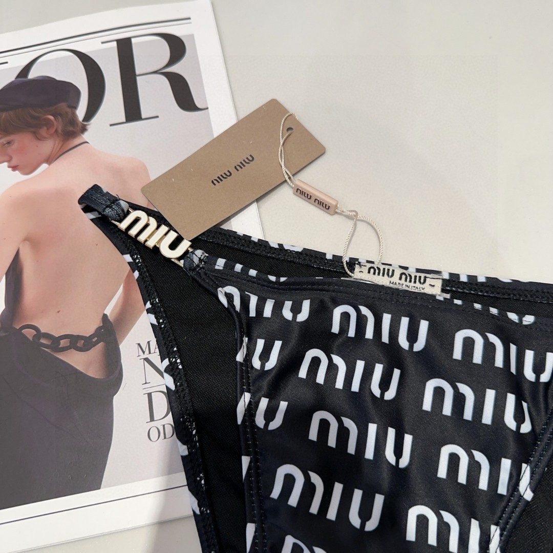 Miu Miu Logo Print Bikini Brief