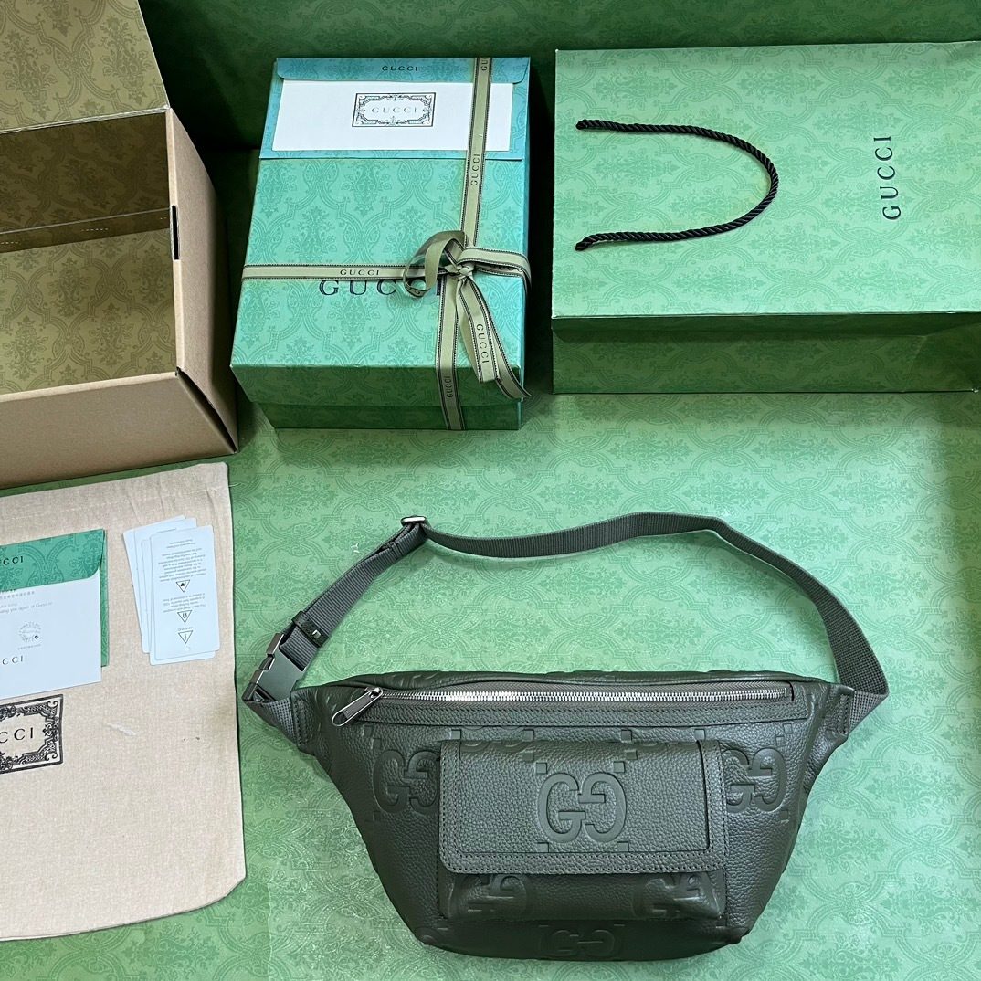 Gucci GG Embossed Leather Belt Bag