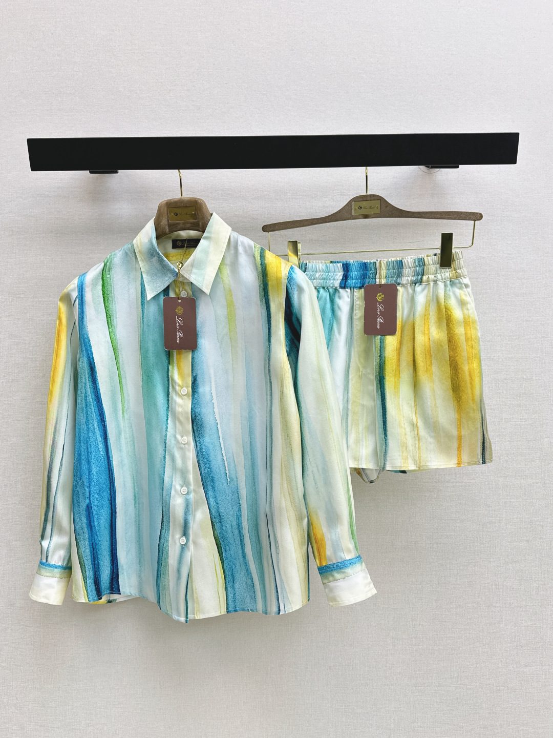 Striped Linen Shirt and Shorts Set