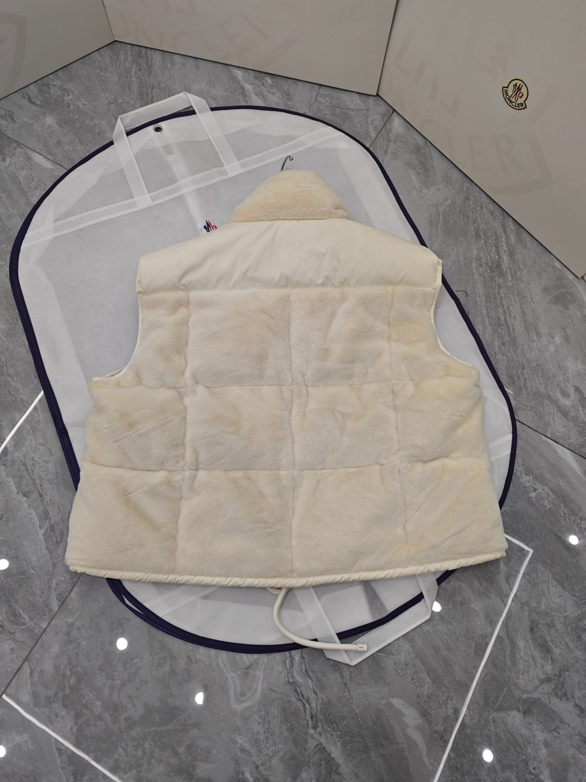 Moncler Quilted Puffer Vest Cream