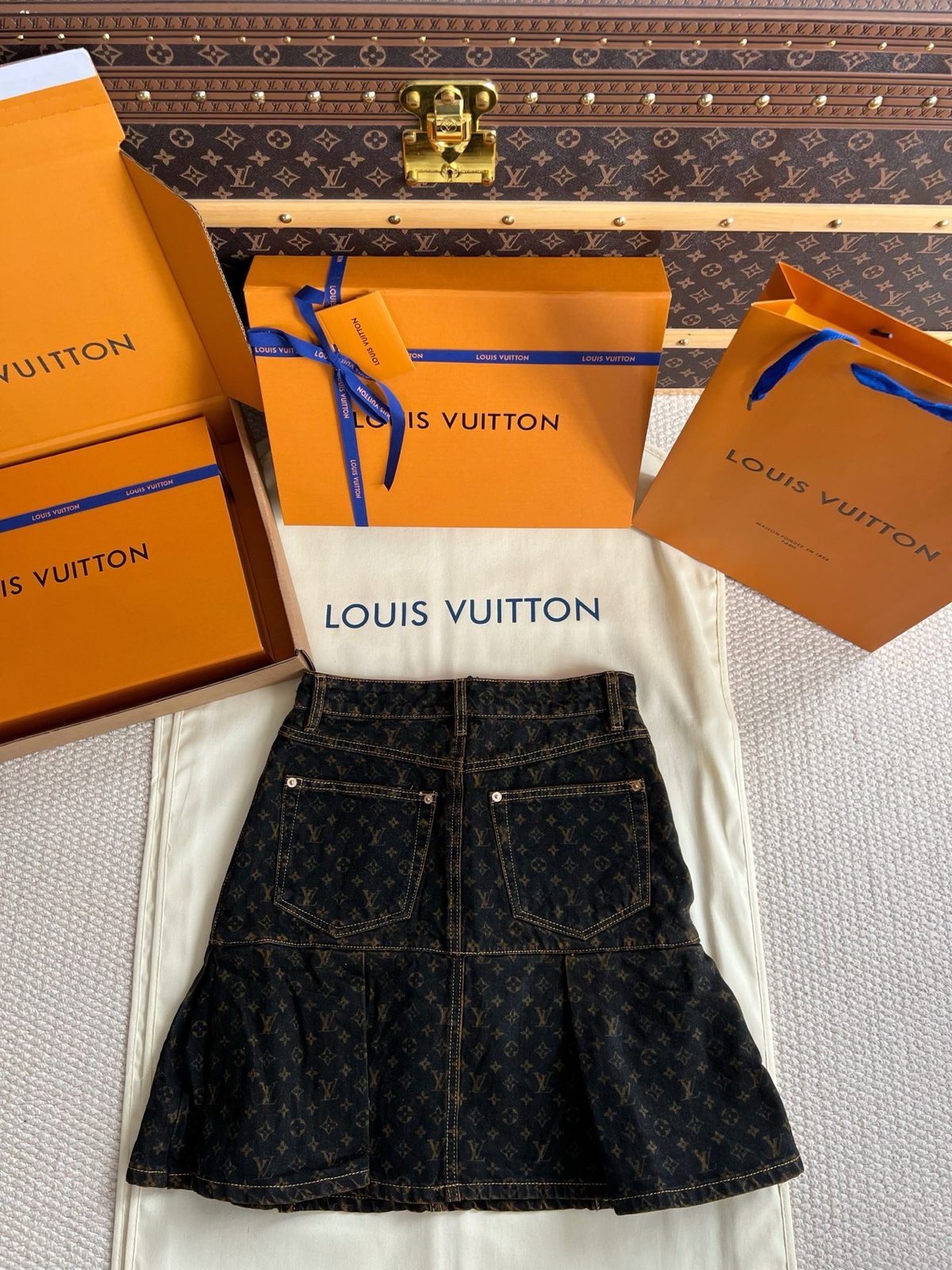 Louis Vuitton Monogram Denim Skirt