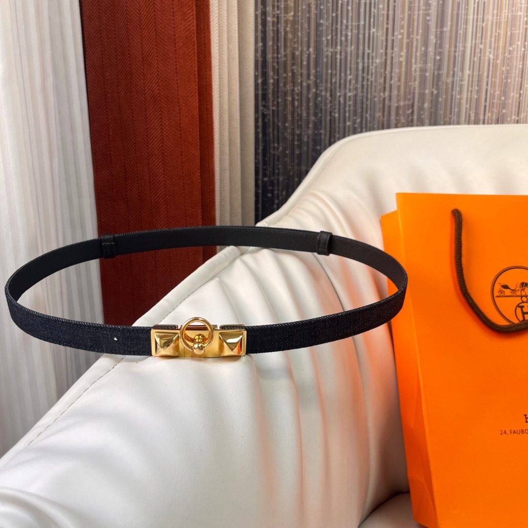 Hermès Gold Buckle Canvas Belt