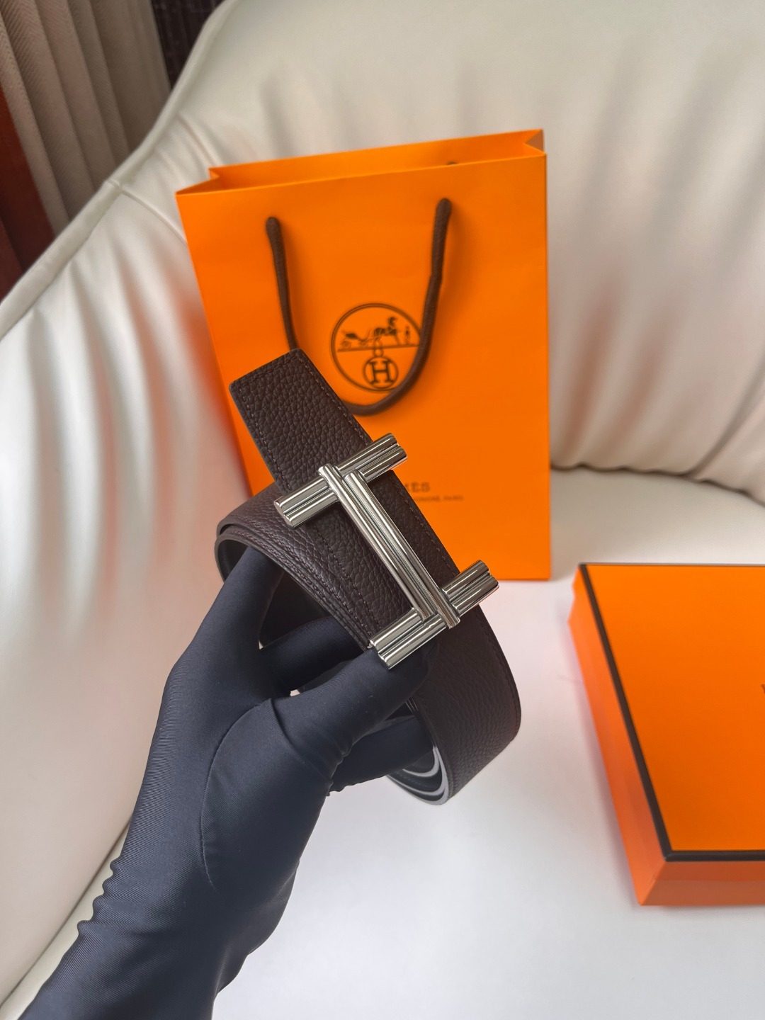 Hermès Constance H Reversible Leather Belt