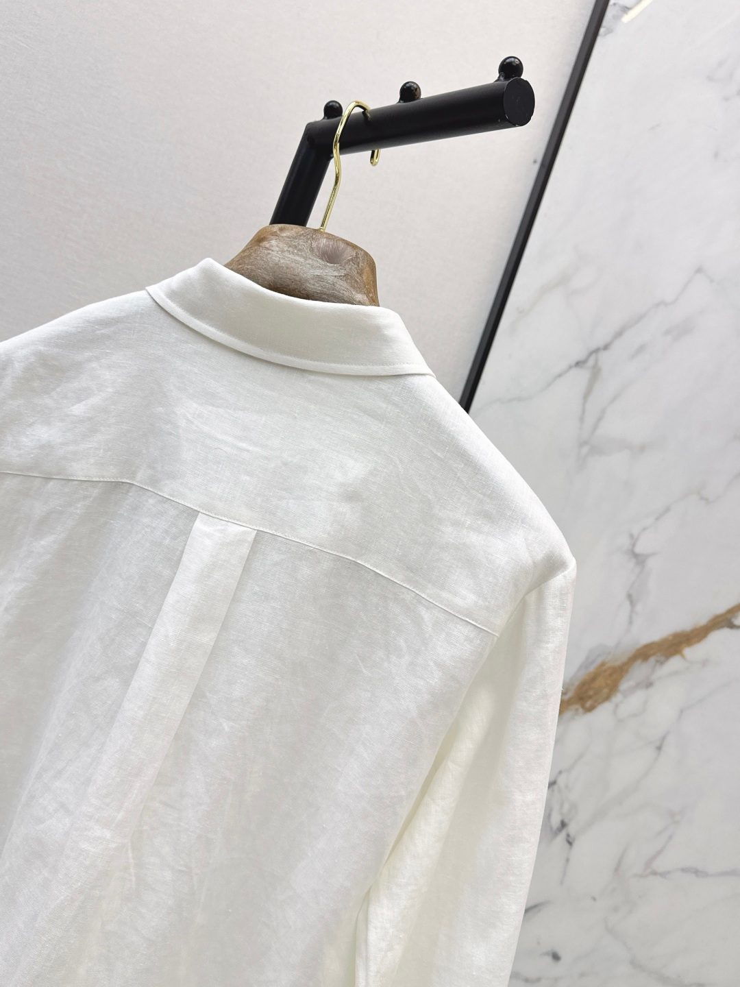 Luxury White Linen Button-Down Shirt