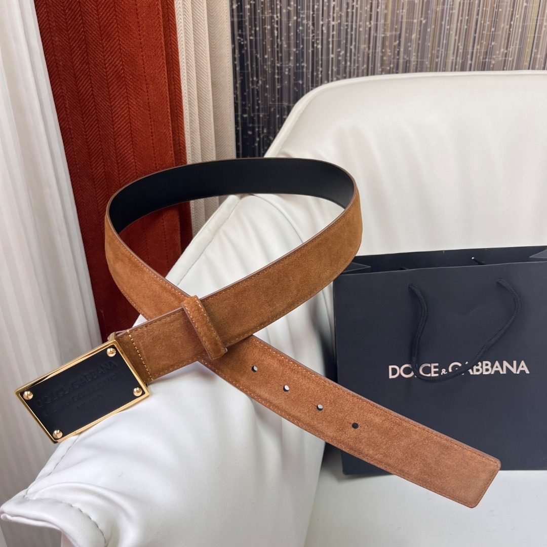Dolce & Gabbana Suede Leather Belt
