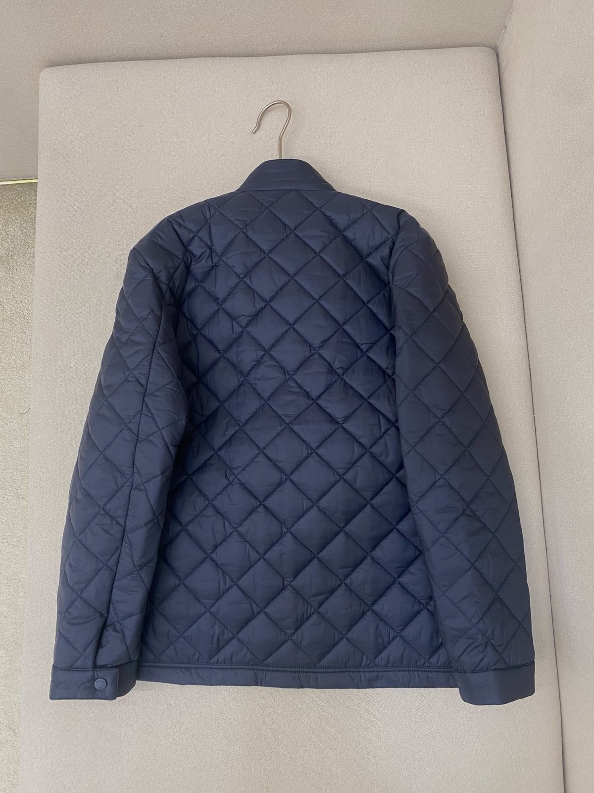 Navy Quilted Jacket with Collar