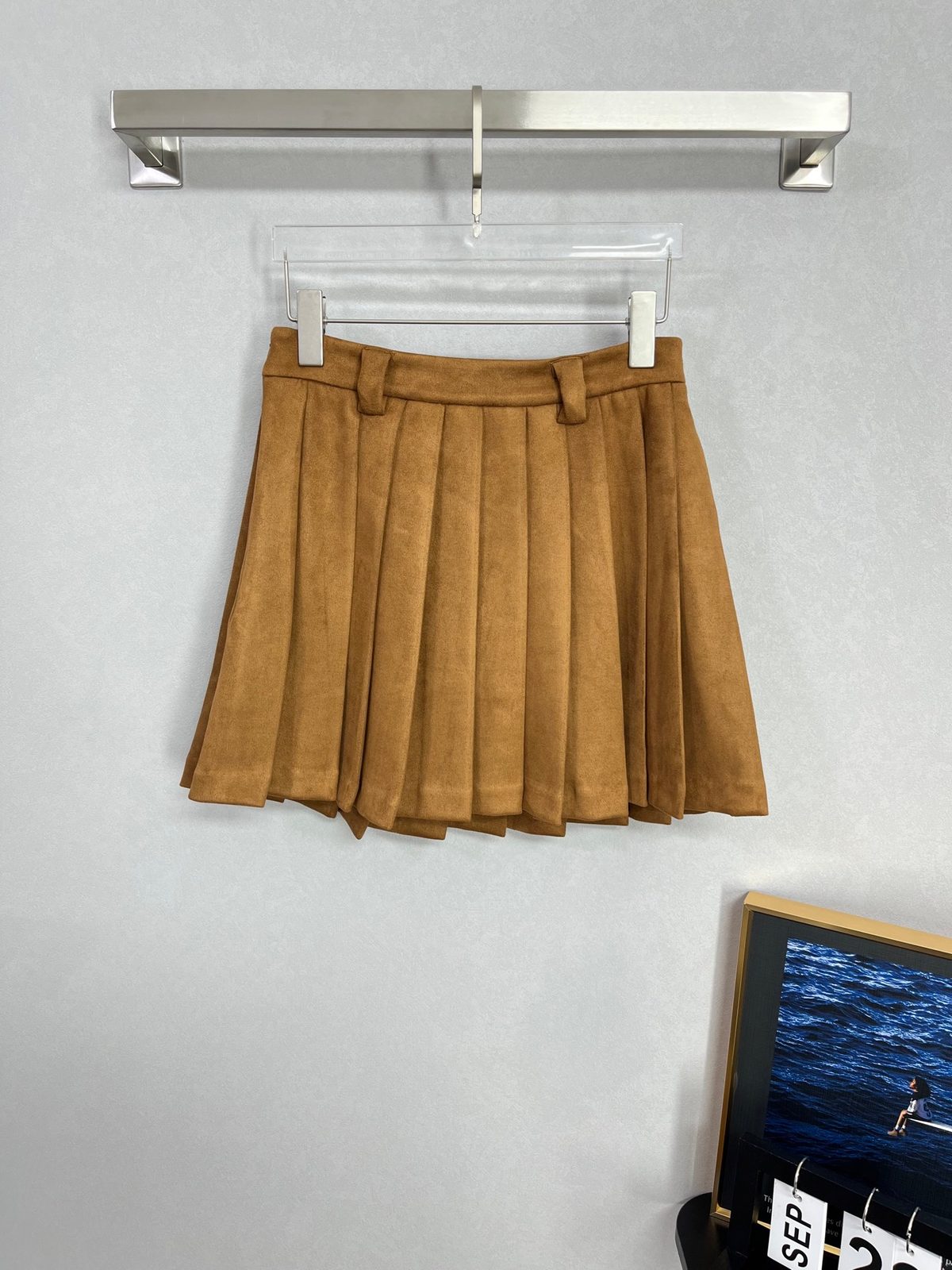 Miu Miu Pleated Suede Mini Skirt