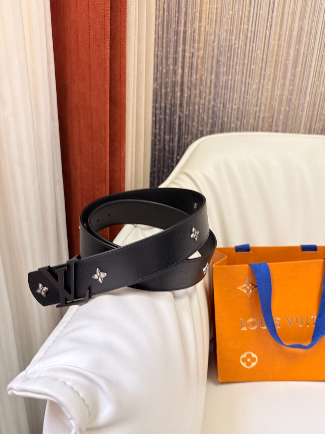 Louis Vuitton Monogram Black Leather Belt