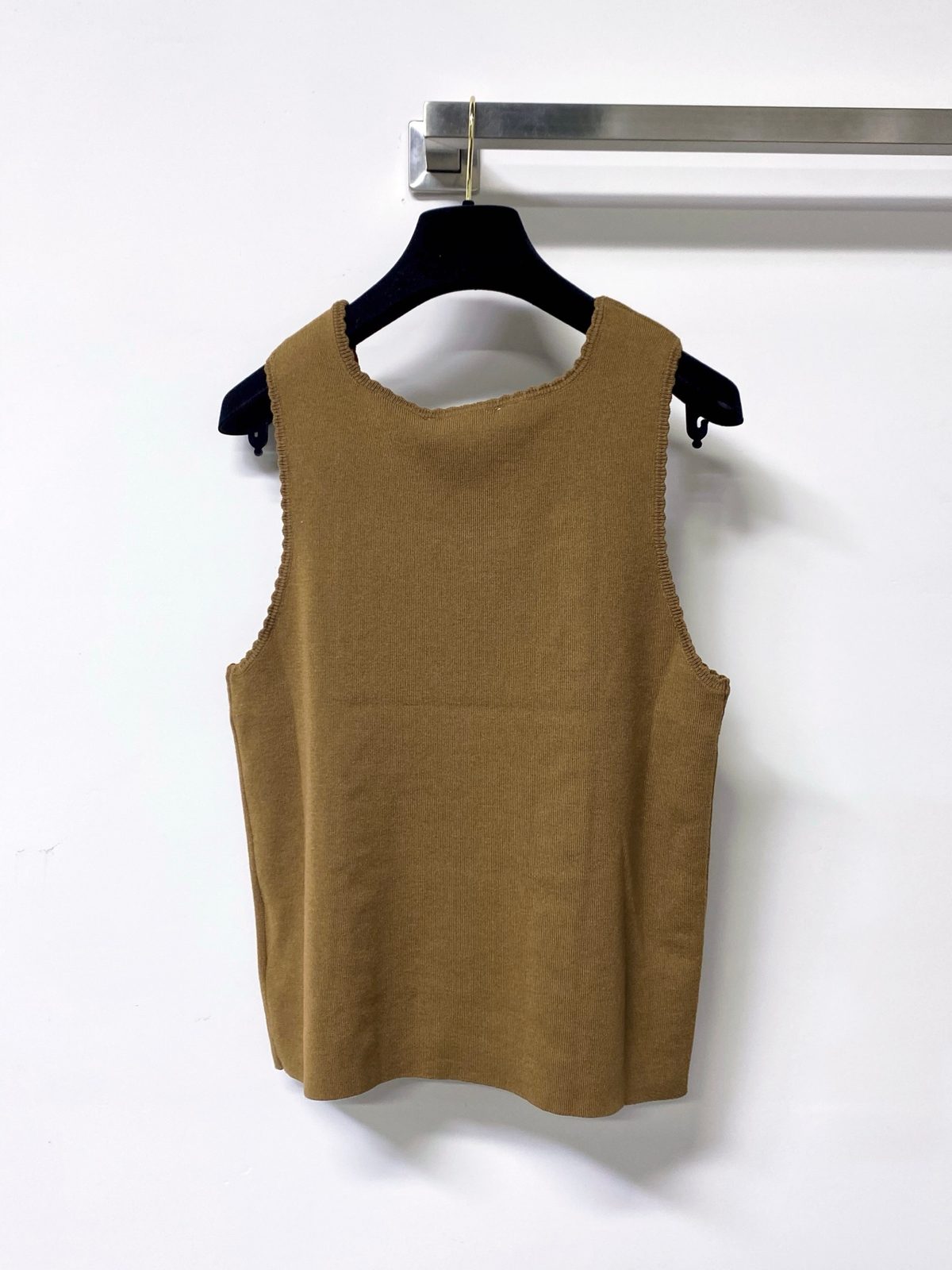Chanel CC Wool Ruffle Sleeveless Tank Top