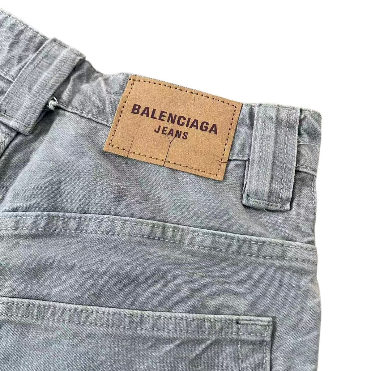 Balenciaga Circular Embroidered Gray Jeans