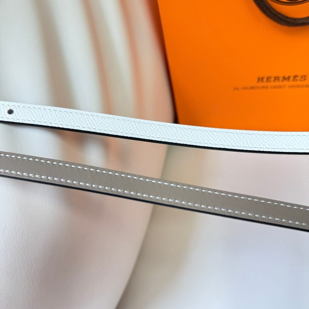 Hermès Reversible Leather Belt with Gold Hardware