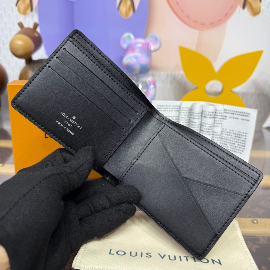 Louis Vuitton Black Leather Bifold Wallet
