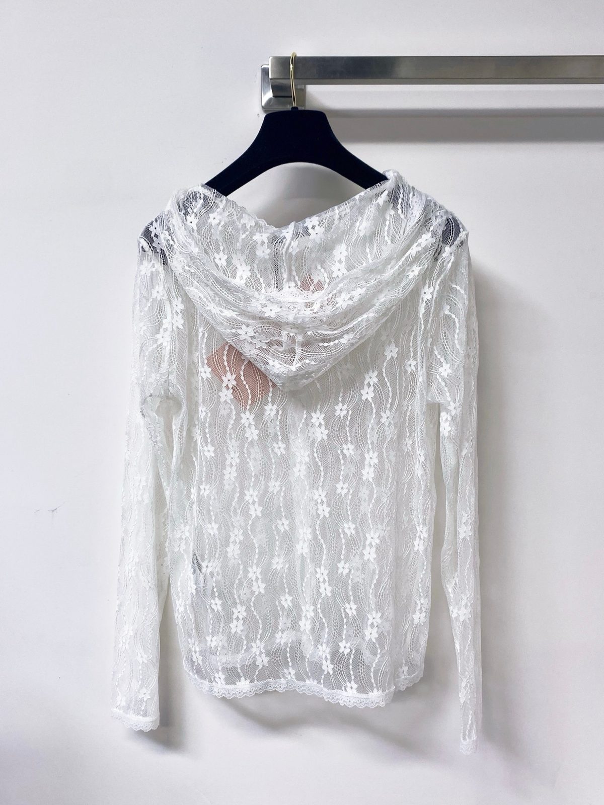 White Lace Long Sleeve Shirt