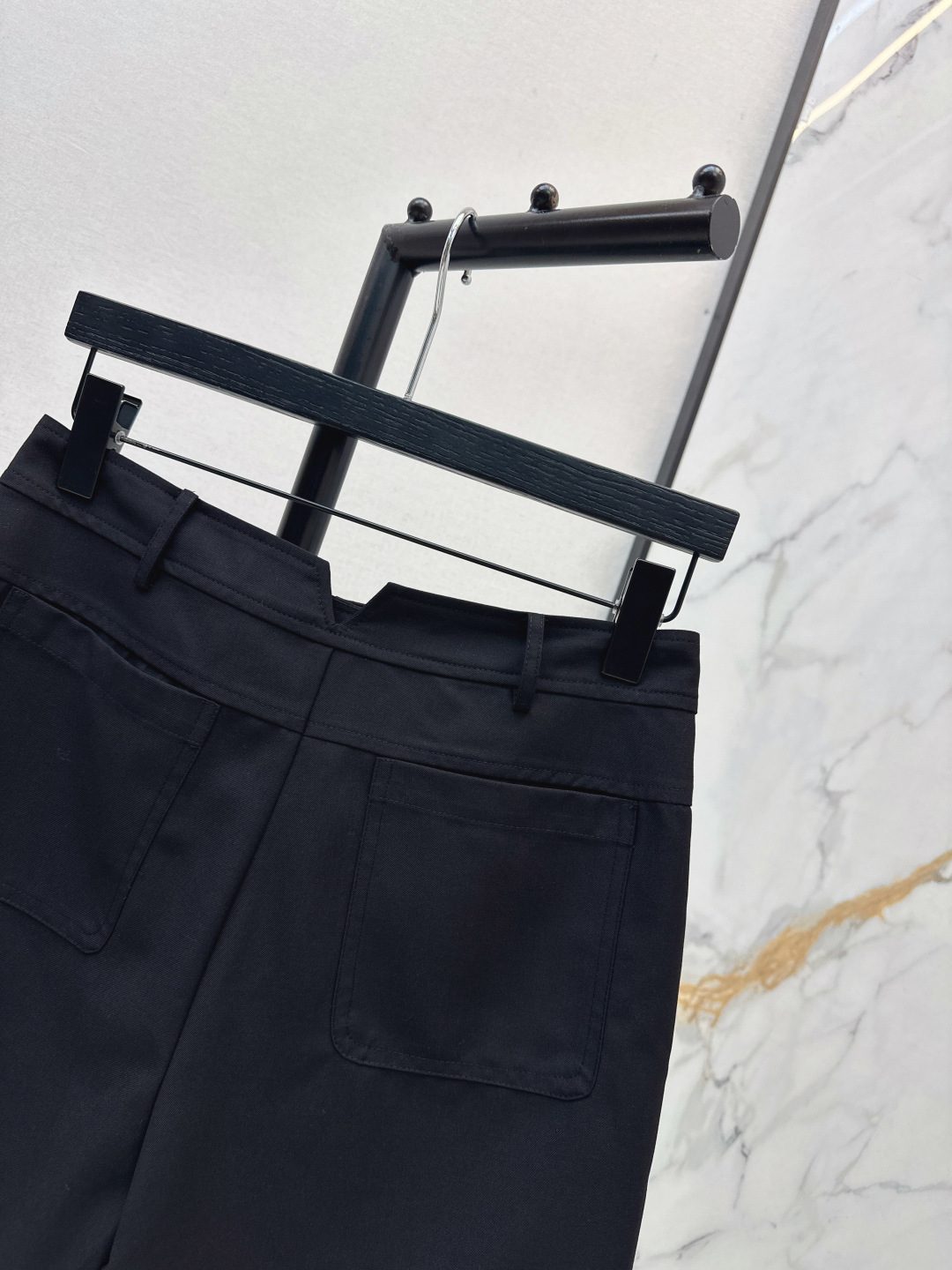 Men's Black Cotton Shorts with Patch Pockets