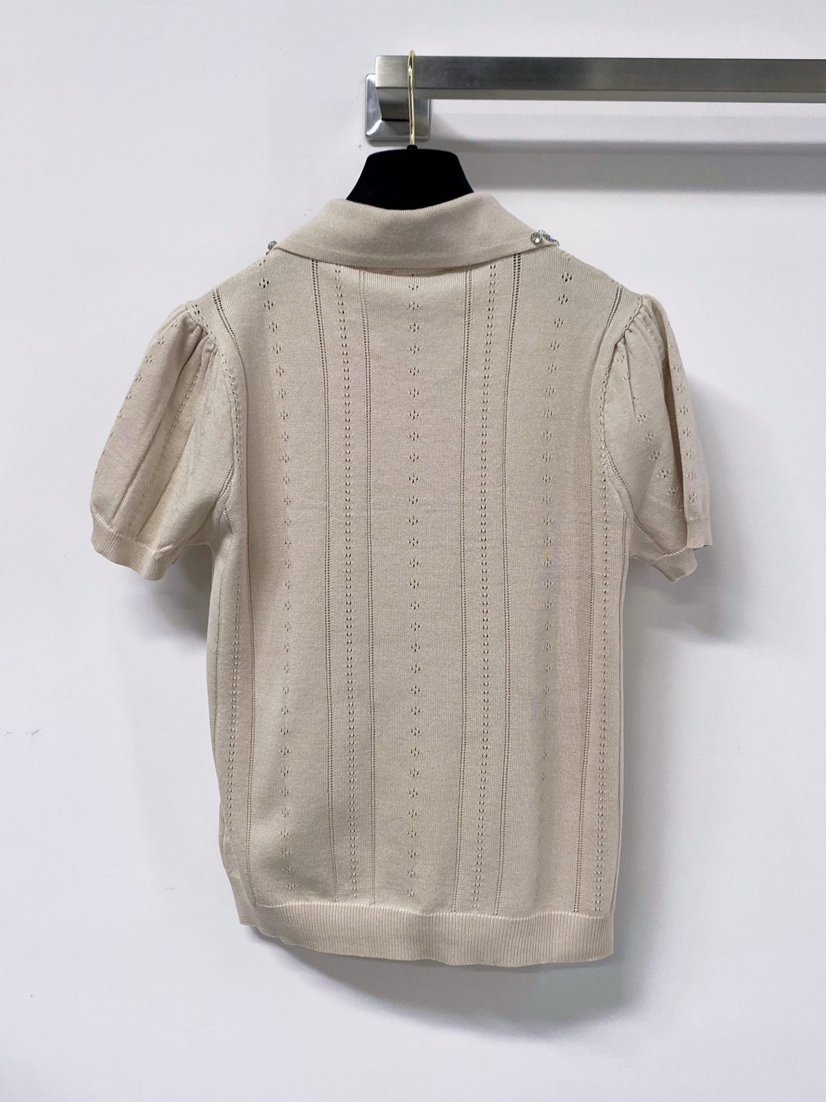 Cashmere Silk Wool Short Sleeve Knit Polo