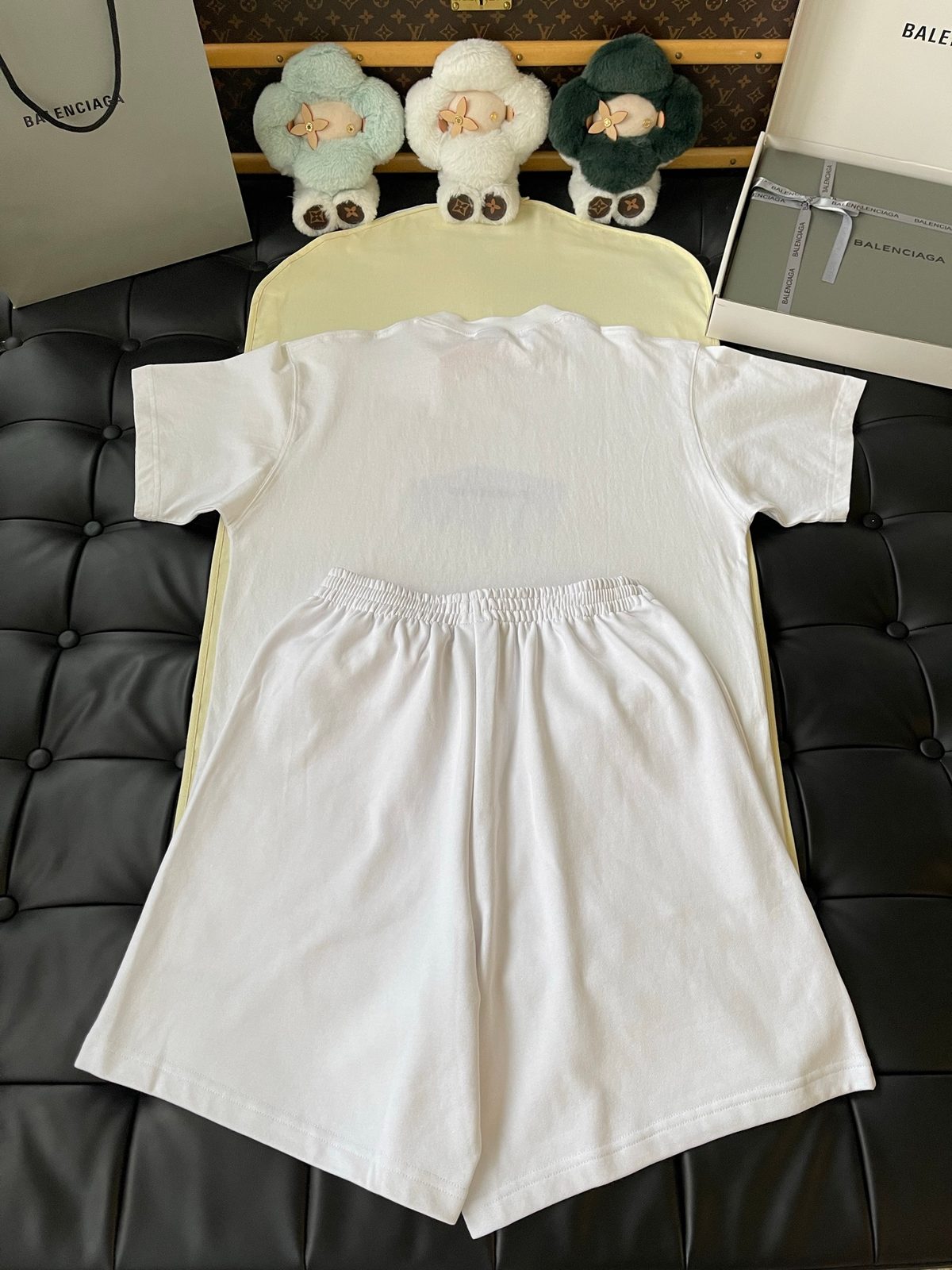 Balenciaga Blue Drip Print T-Shirt Shorts Set