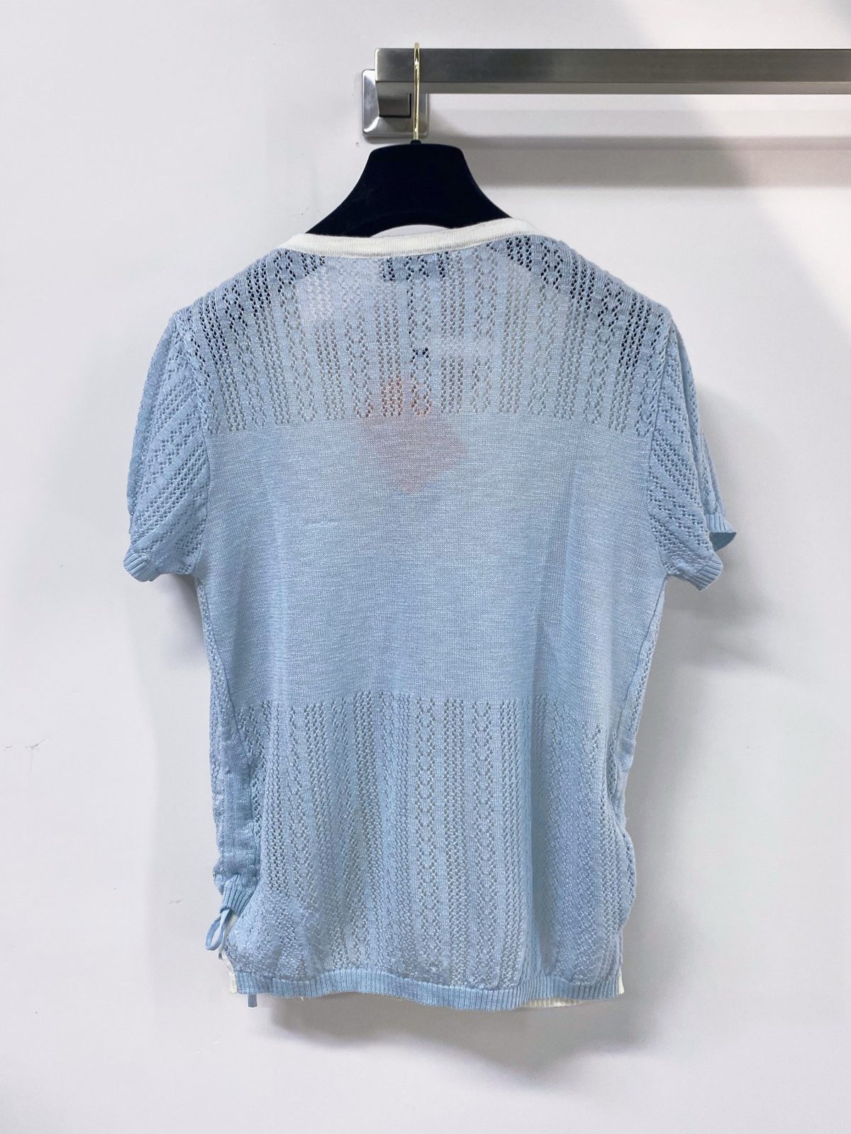 Miu Miu Logo Knit Short Sleeve T-Shirt
