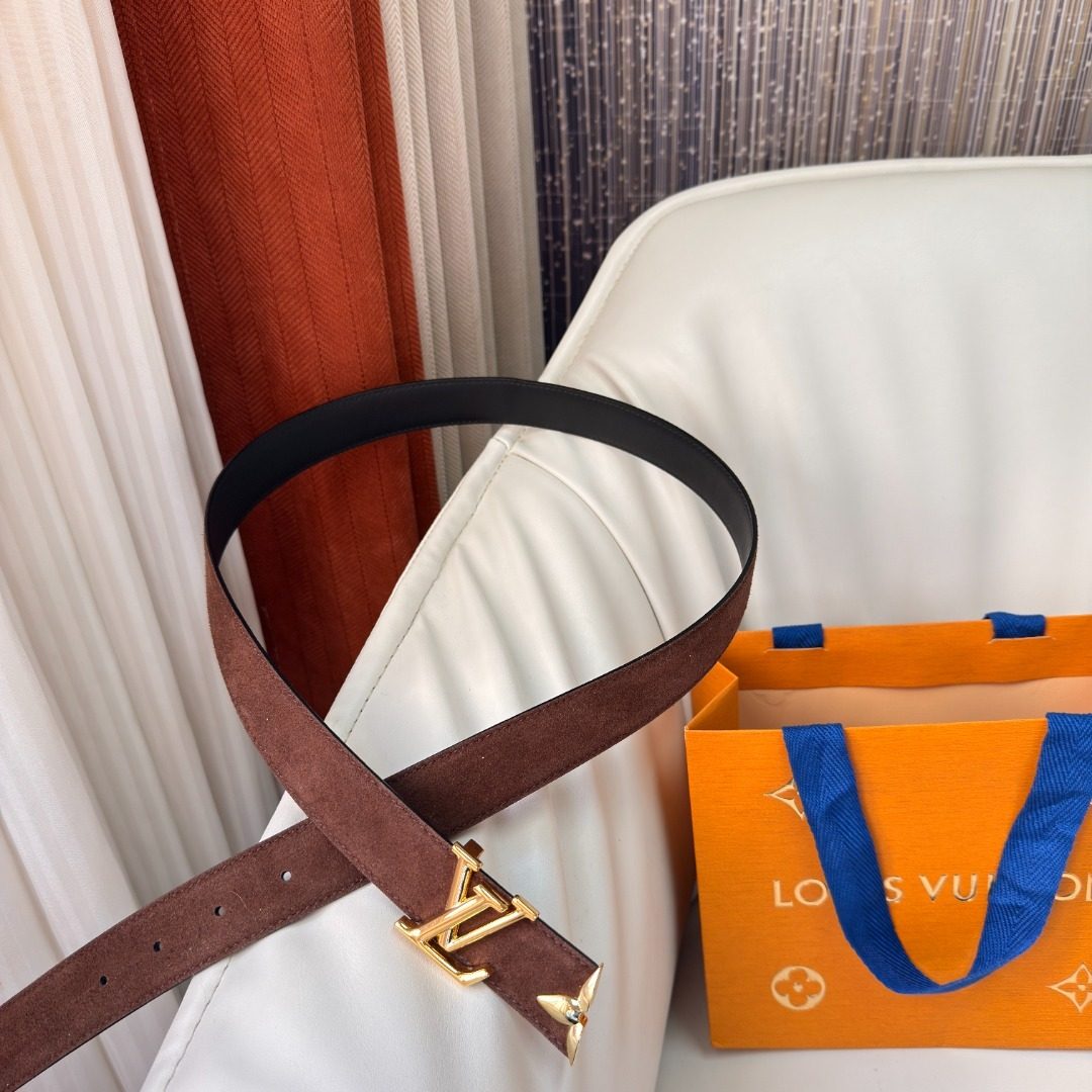Louis Vuitton Monogram Brown Leather Belt