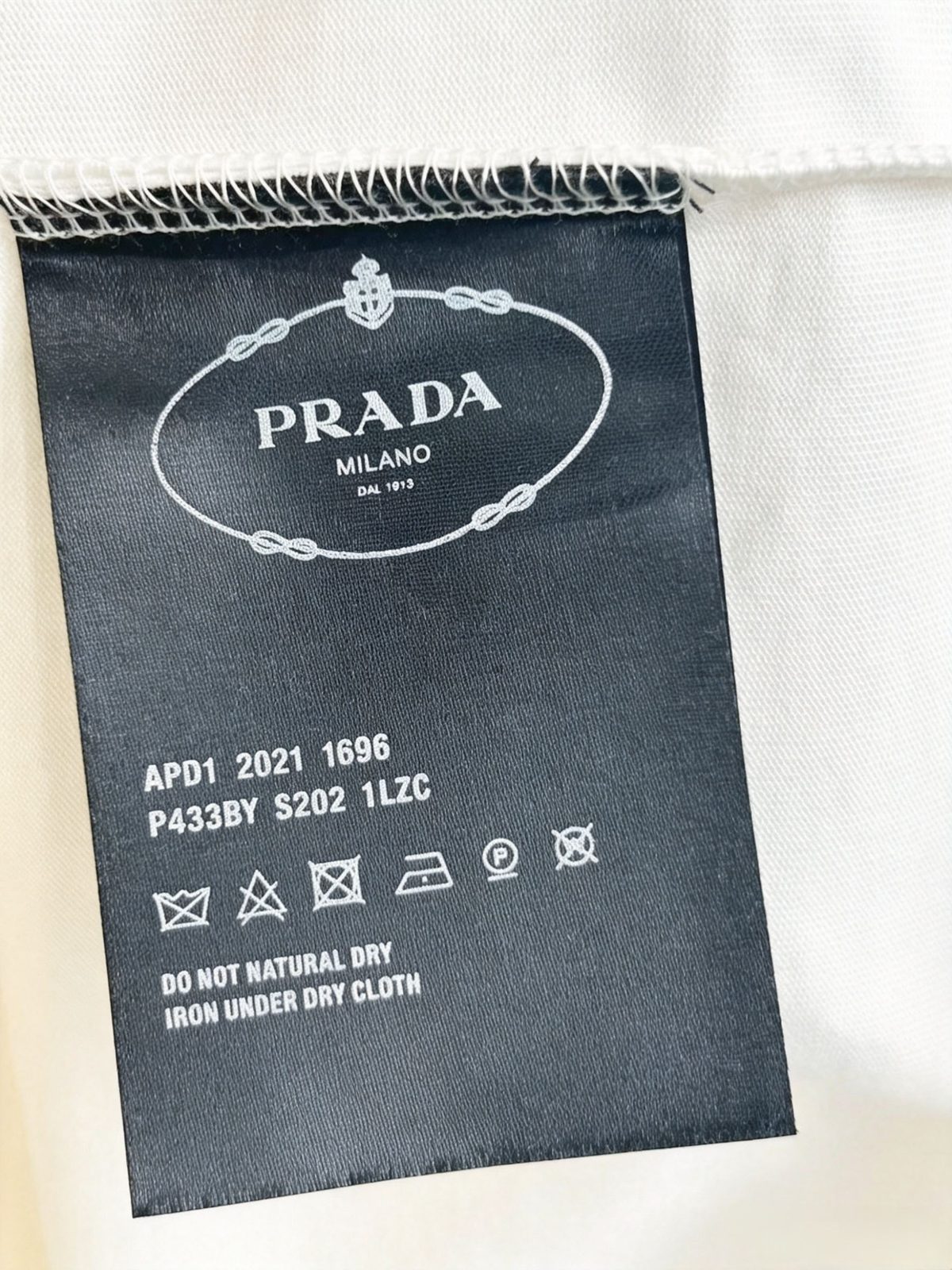 Prada Logo Embroidered Cotton T-Shirt