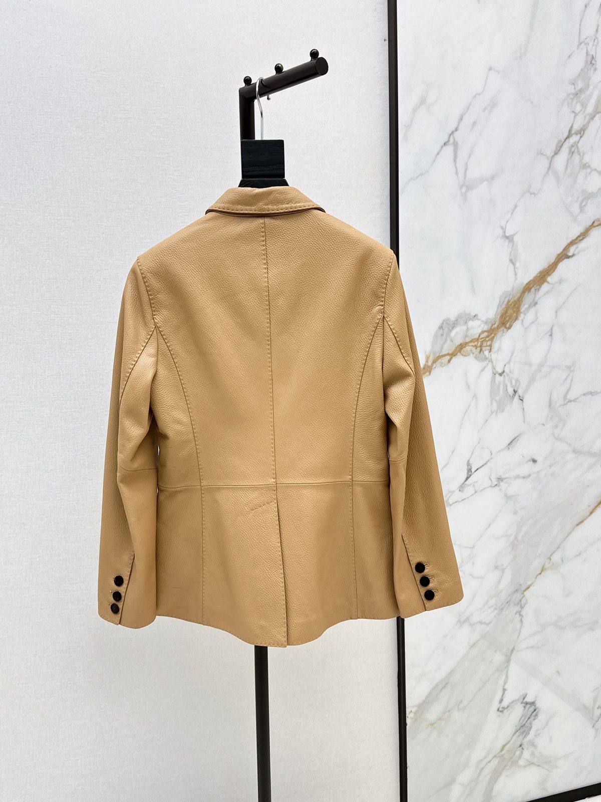 Hermès Camel Leather Blazer Jacket