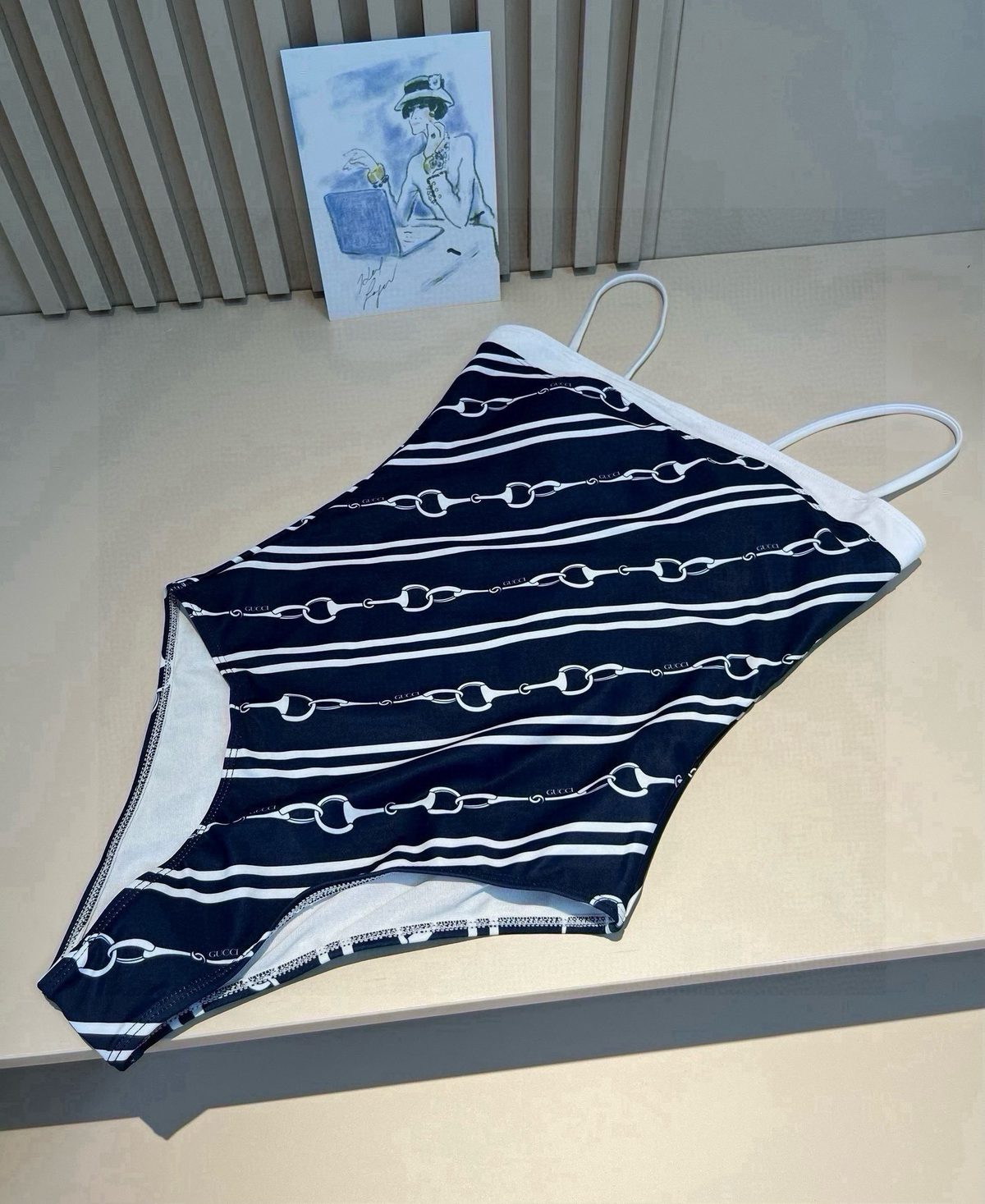 Gucci Horsebit Stripe Swimsuit