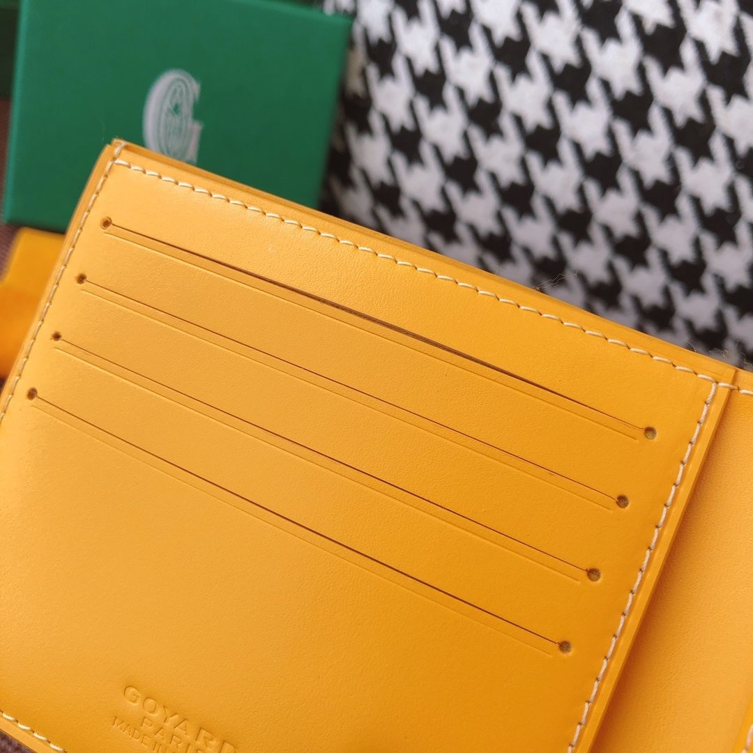 Goyard Bifold Leather Card Wallet Yellow