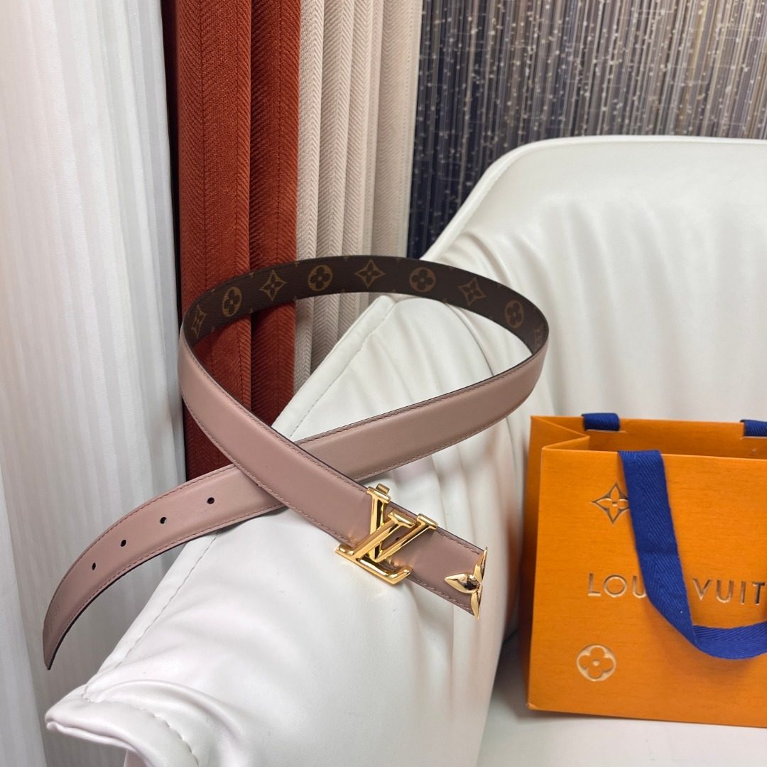 Louis Vuitton LV Initiales Pink Leather Belt