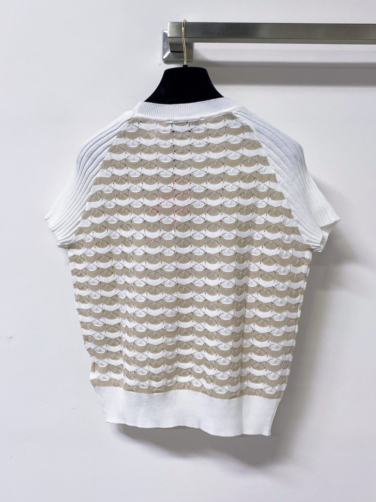 Miu Miu Scalloped Knit Crewneck T-Shirt