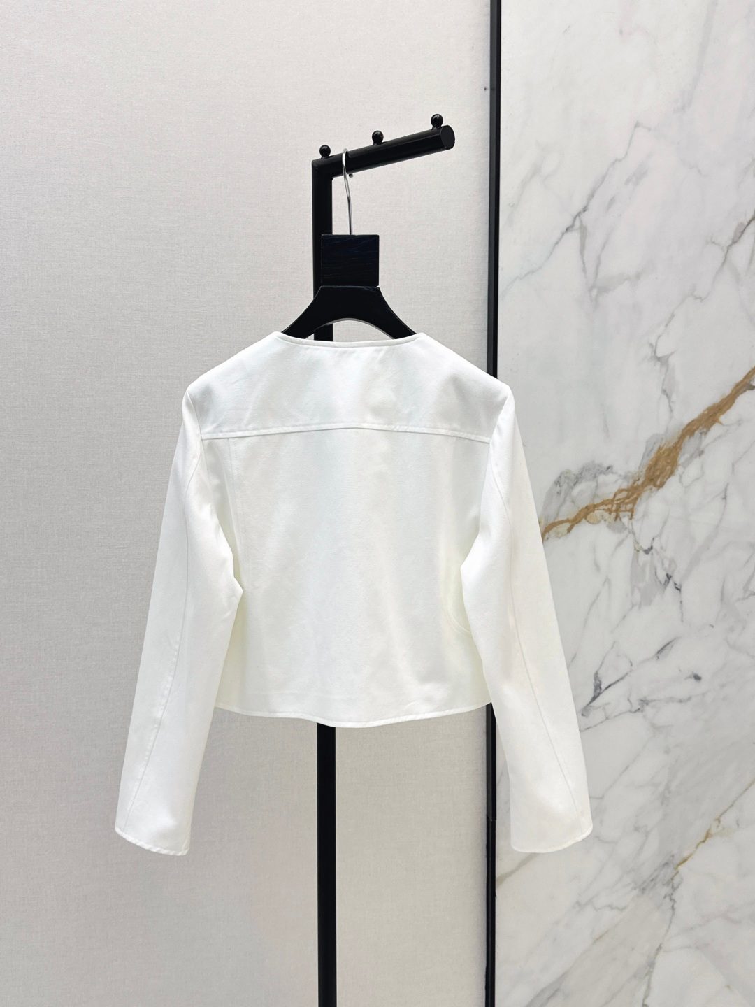 Luxury Cropped Jacket with Button Details