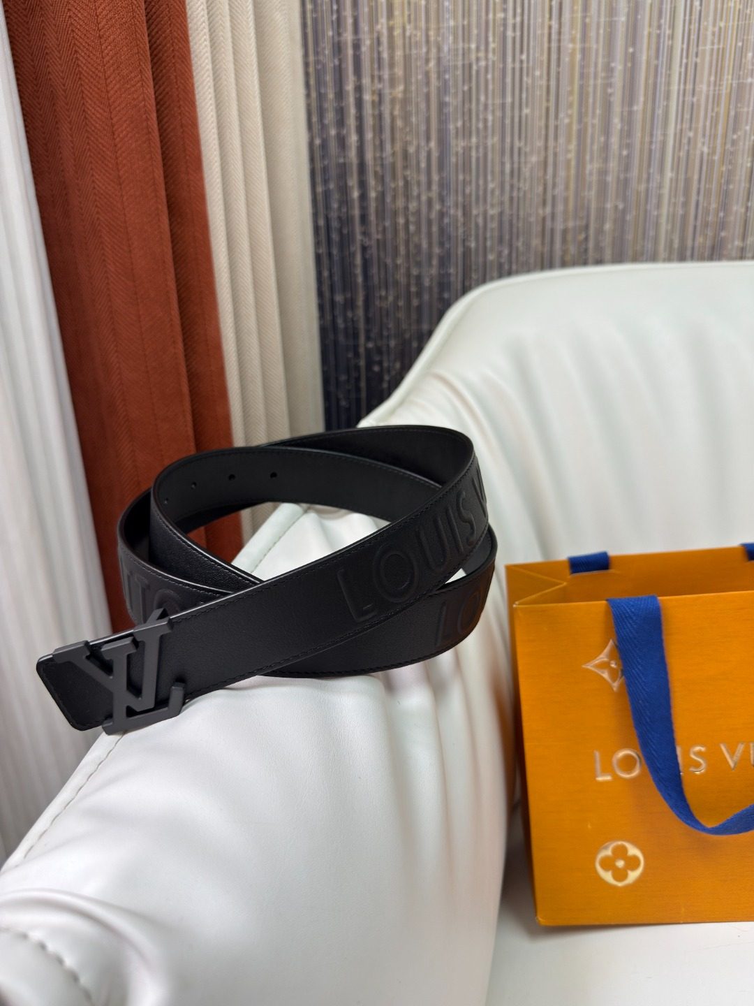 Louis Vuitton Monogram Black Leather Belt