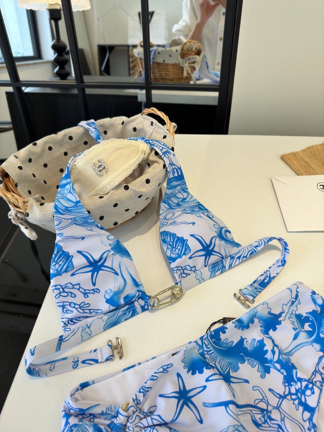Versace Blue Medusa Silk Scarf Set