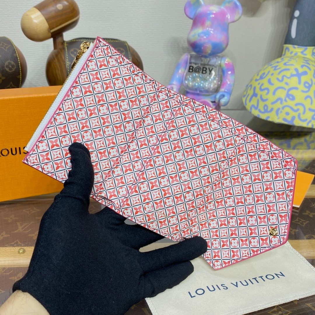 Louis Vuitton Damier Azur Zippy Wallet Pink
