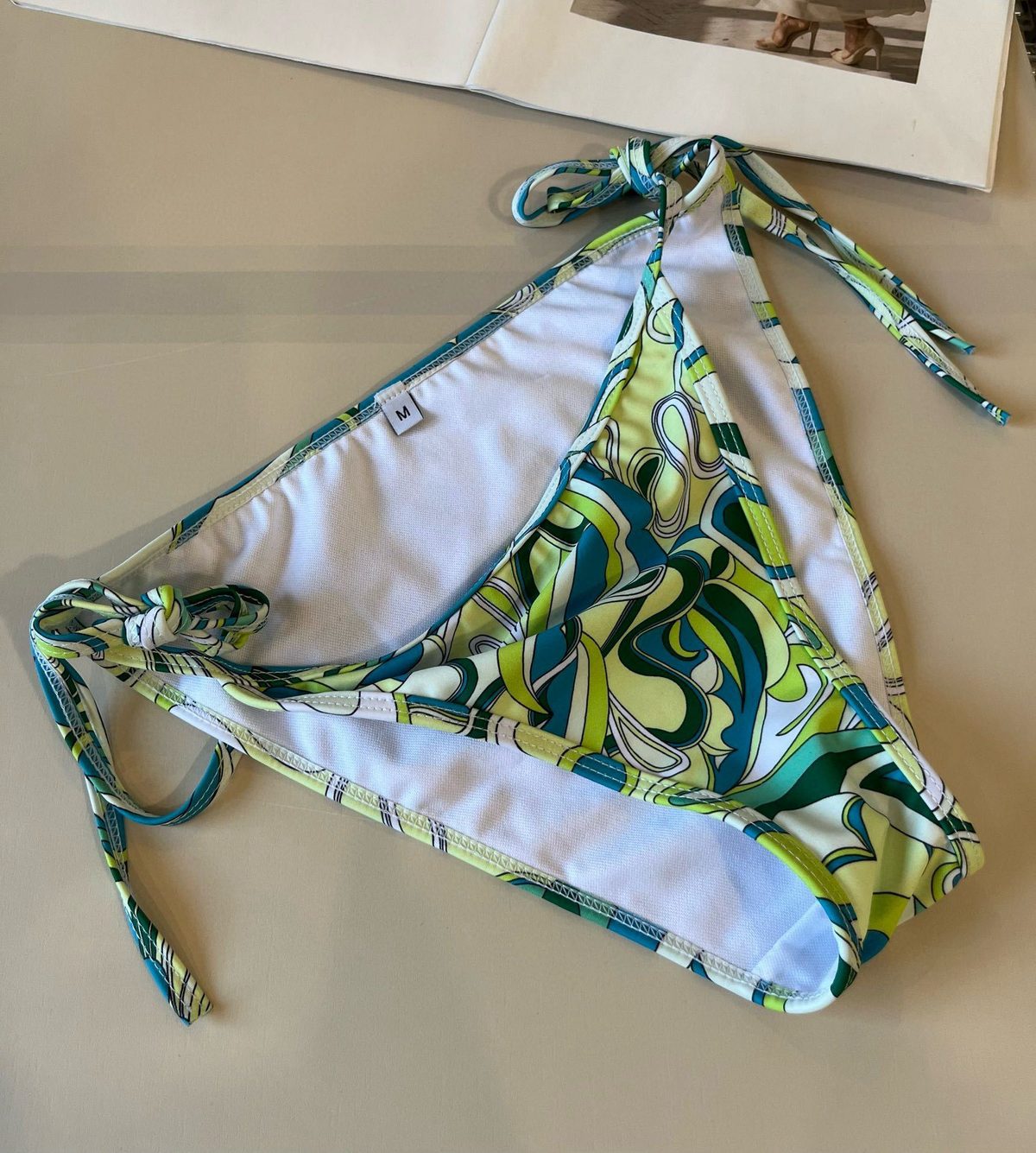 Abstract Print Tie-Side Swim Briefs