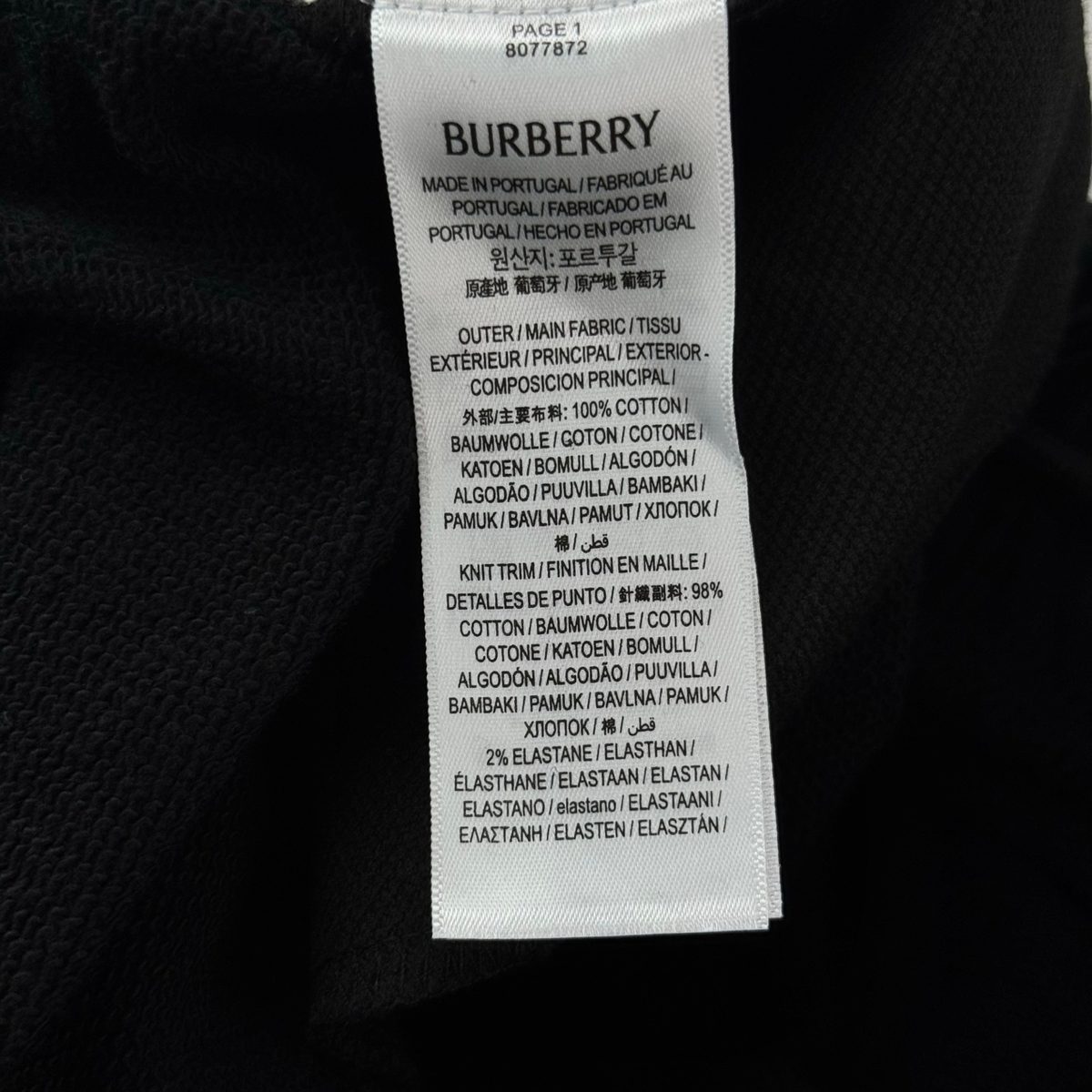 Burberry Flag Logo Black Cotton Shorts