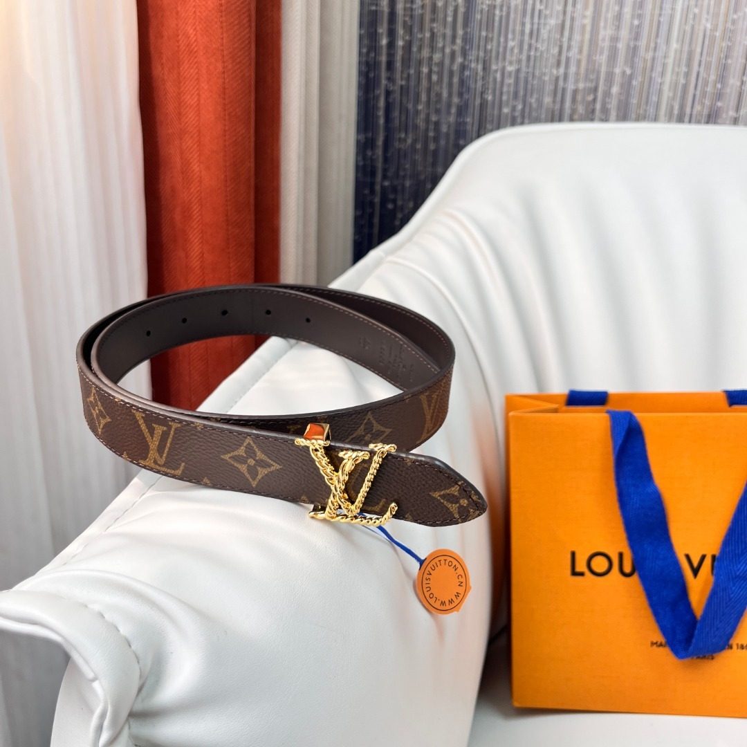 Louis Vuitton Monogram Canvas Leather Belt