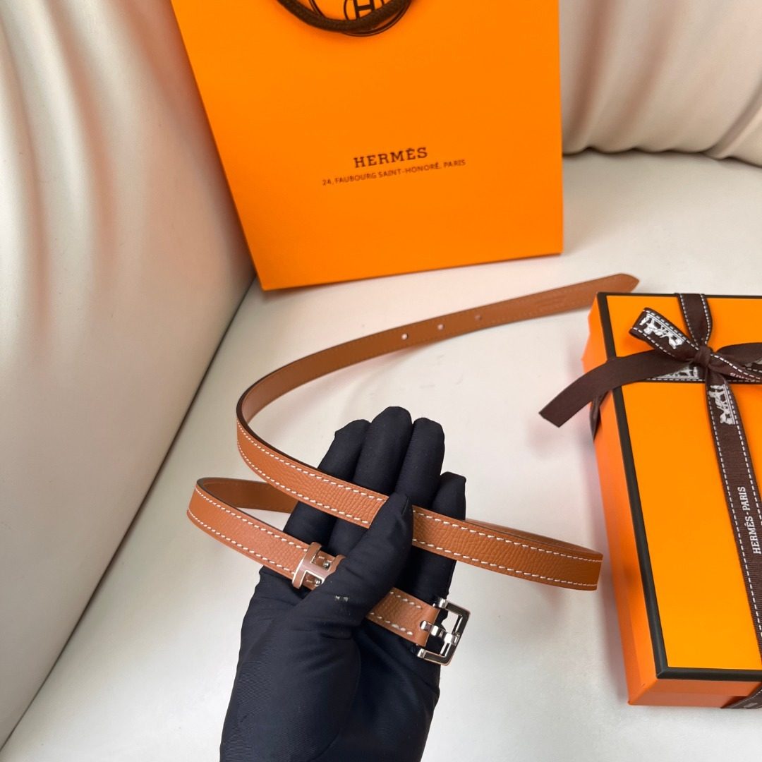 Hermès Leather Belt with H Buckle