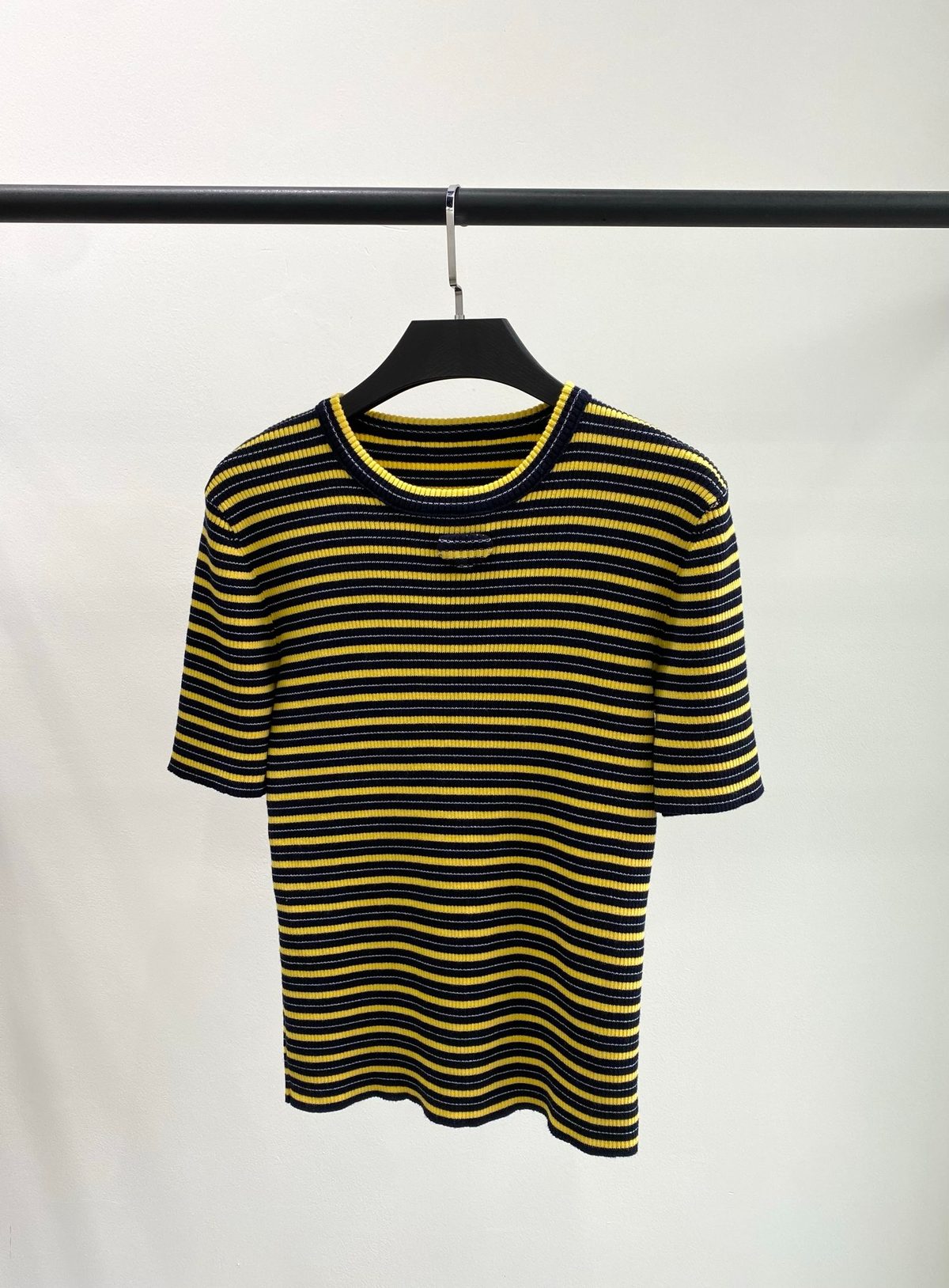Striped Ribbed Crewneck T-Shirt