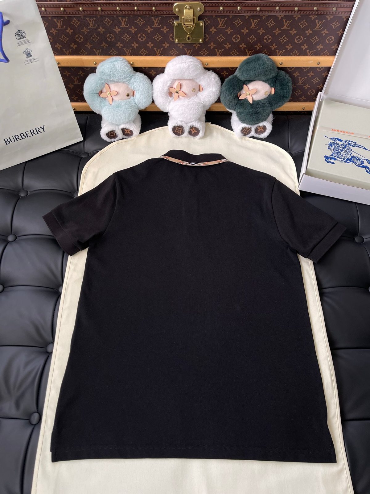 Burberry Striped Polo Shirt Black