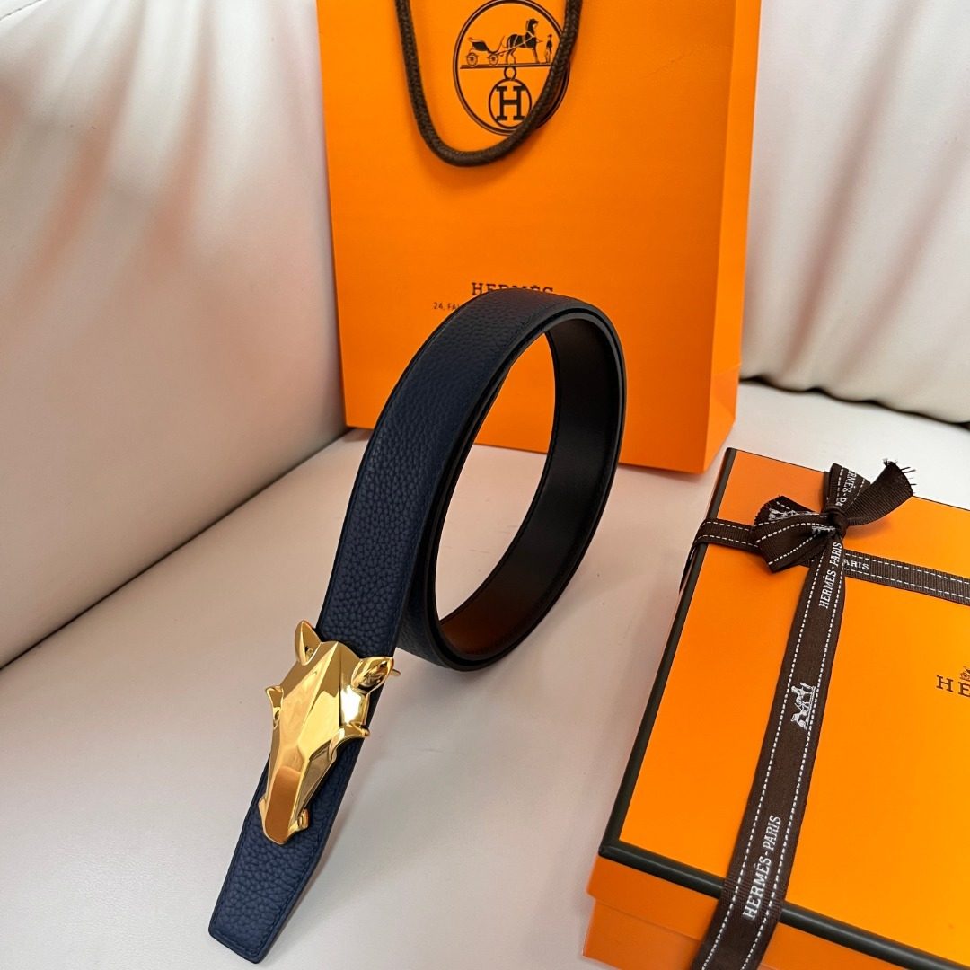 Hermès Constance Gold Buckle Leather Belt