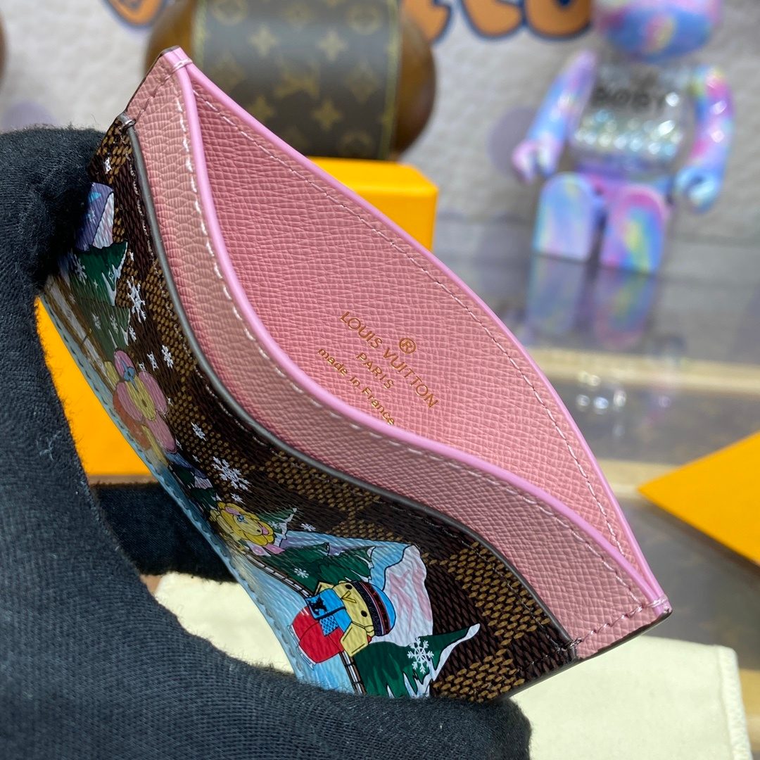Louis Vuitton Damier Azur Pochette Pink Wallet