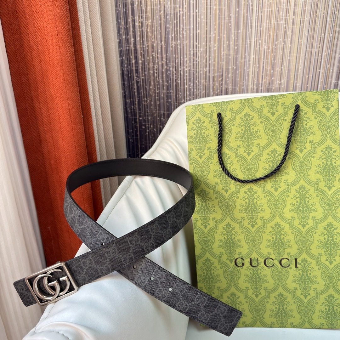 Gucci GG Canvas Leather Belt