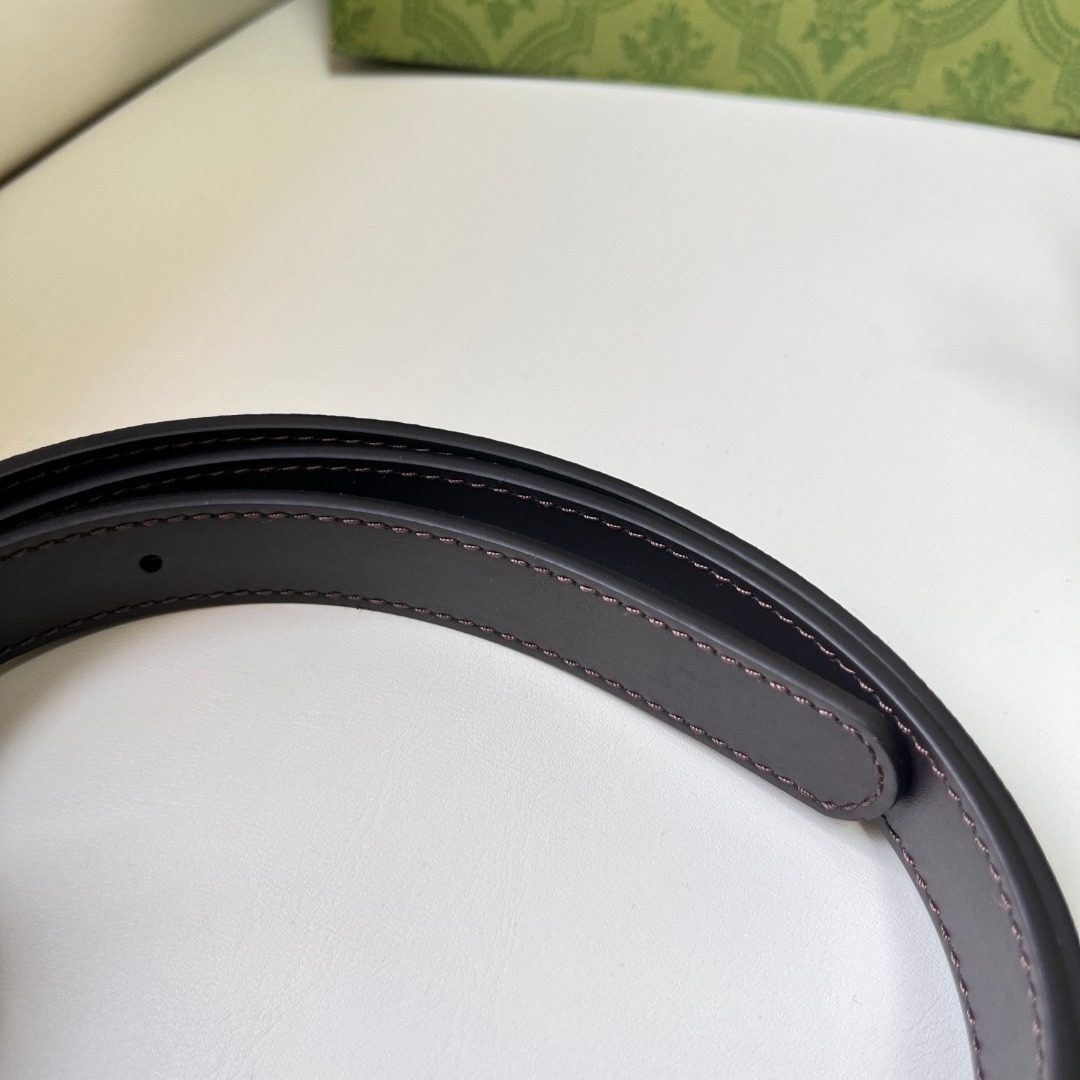 Gucci GG Canvas Leather Belt with Gold Buckle