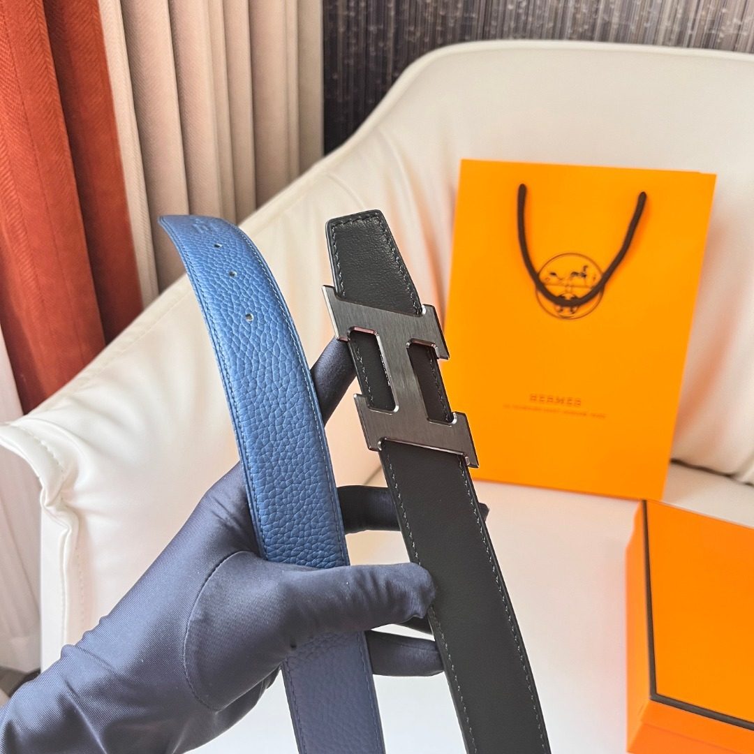 Hermès H Buckle Reversible Leather Belt