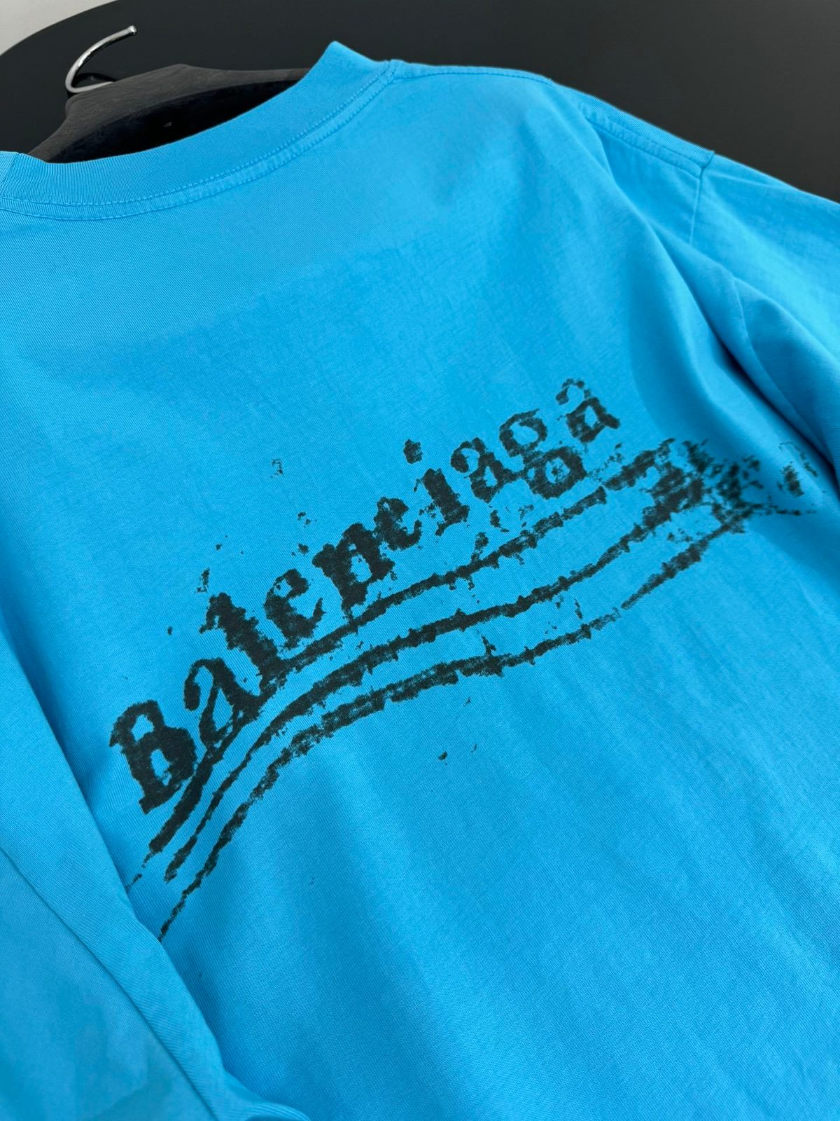Balenciaga Distressed Logo Crewneck T-Shirt