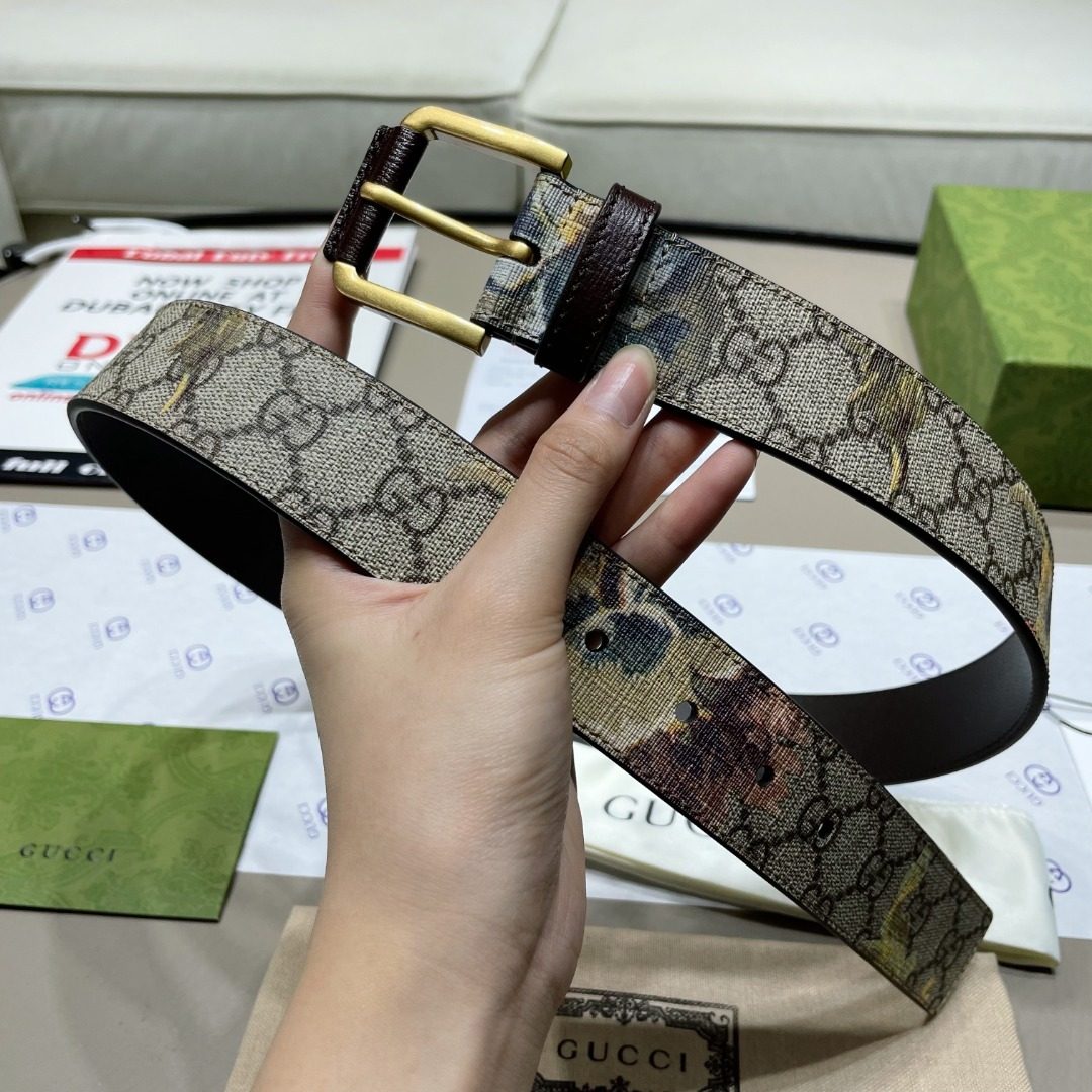 Gucci GG Supreme Canvas Leather Belt