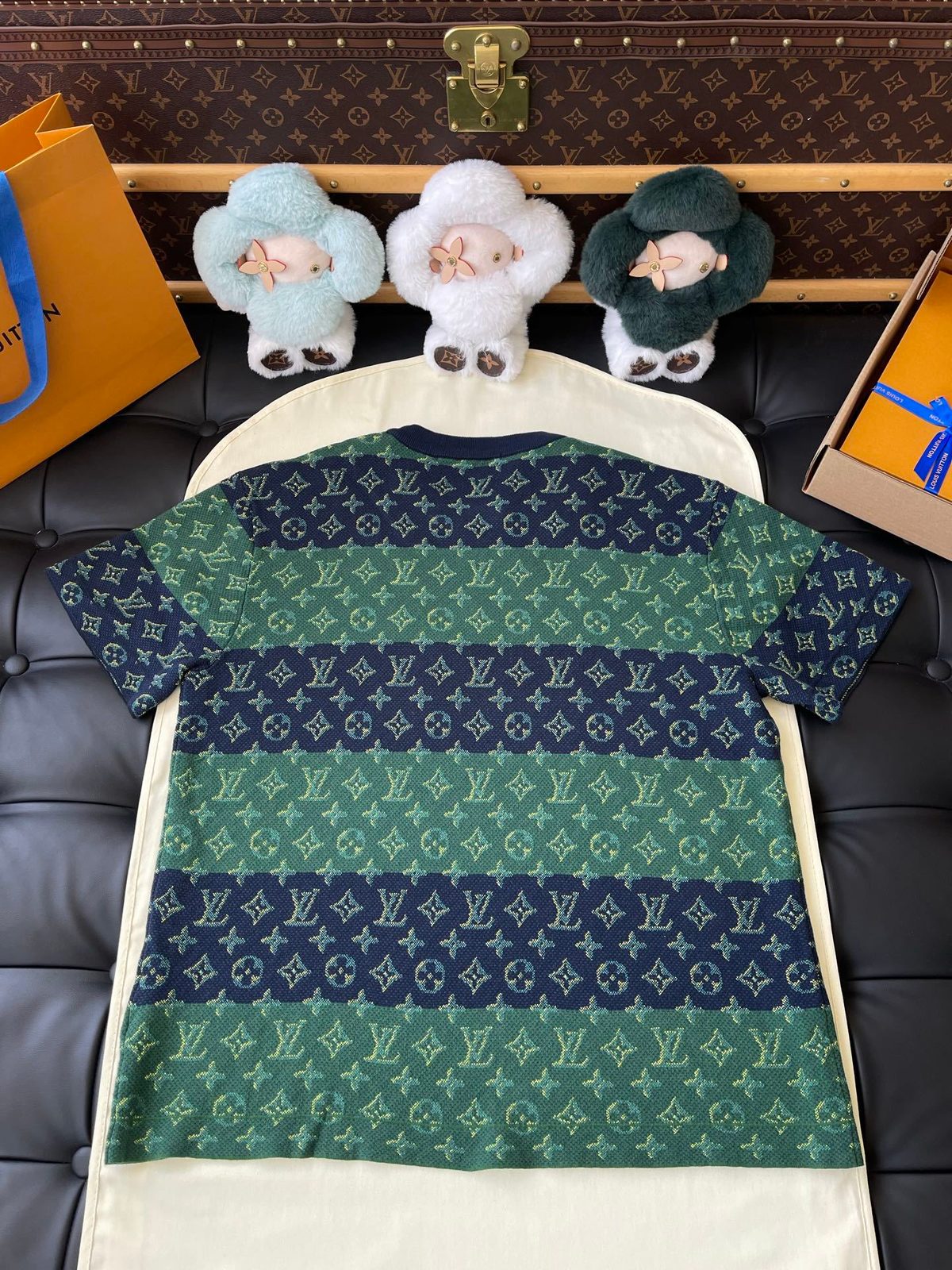 Louis Vuitton Monogram Striped Wool Blanket