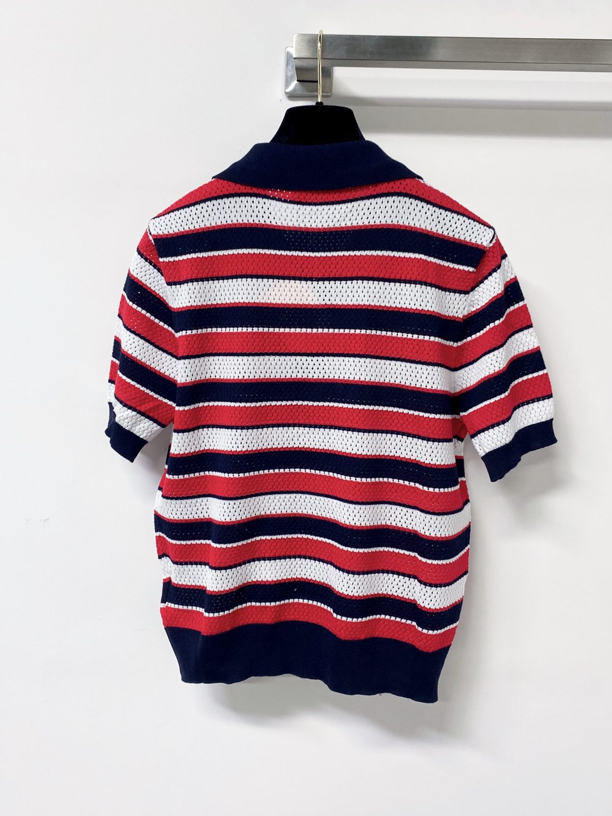 Miu Miu Striped Knit Polo Shirt