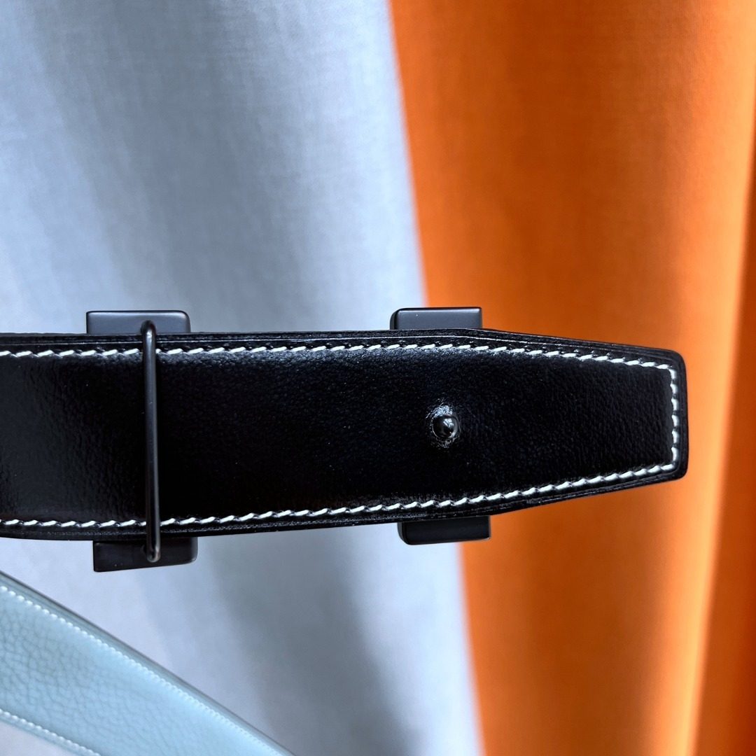 Hermès Leather Belt with H Buckle